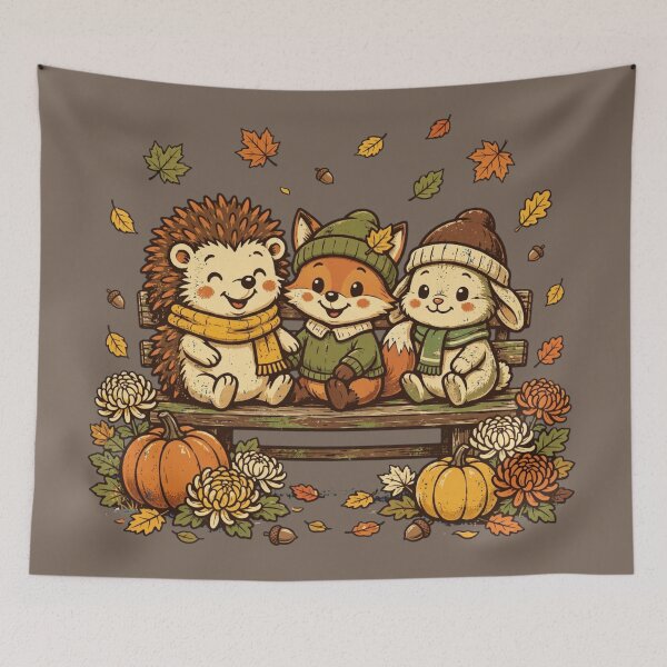 Item preview, Cute Graphic Retro Fall Friends Park Bench Pumpkin Autumn Tee designed and sold by Yellowriversss.