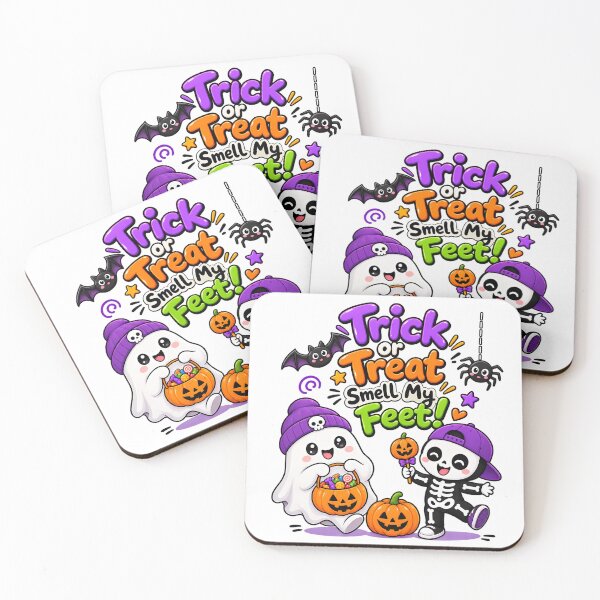 Item preview, Trick or Treat Smell My Feet Funny Halloween Cute Ghost and Skeleton Kids Costume designed and sold by stillhereworks.