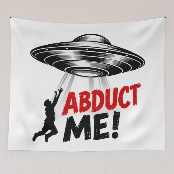 Item preview, Abduct Me! Funny UFO Alien Abduction Vintage T-Shirt Design designed and sold by Johnnies.