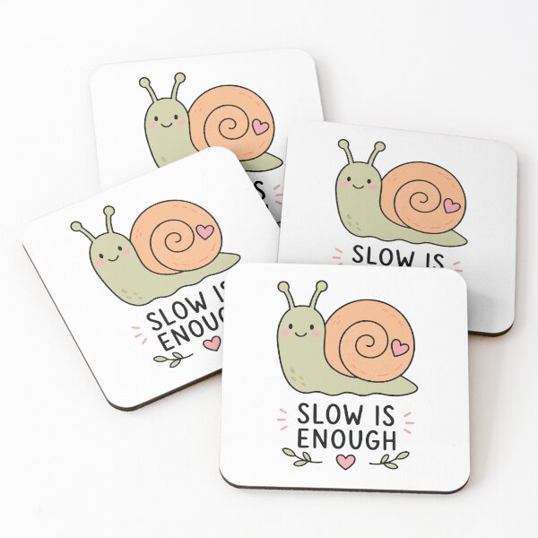 Item preview, Slow Is Enough Cute Kawaii Snail designed and sold by CleanDecor.