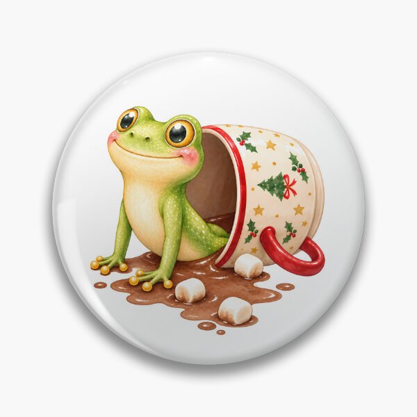 Item preview, Christmas Yoga Frog – Cobra Pose in Spilled Christmas Mug designed and sold by YogiAnimalArt.