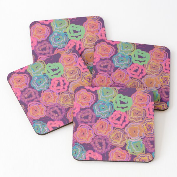 Item preview, Vibrant Abstract Rose Pattern - Colorful Hand-Drawn Floral Art on Purple designed and sold by Caterina@.
