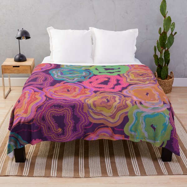 Item preview, Vibrant Abstract Rose Pattern - Colorful Hand-Drawn Floral Art on Purple designed and sold by Caterina@.