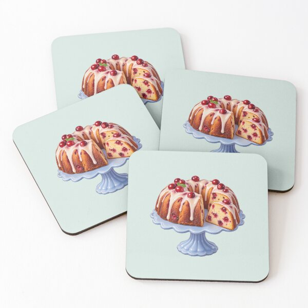 Item preview, Cranberry Bundt Cake on Scalloped Stand designed and sold by JPMprints.