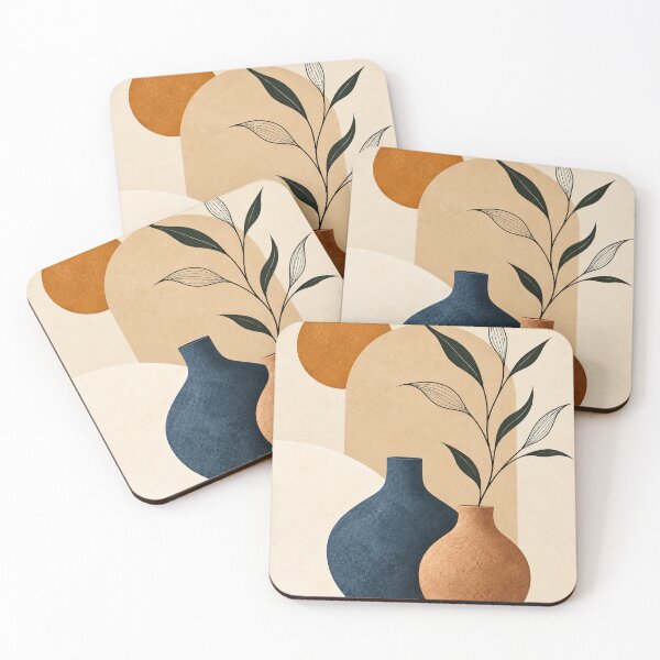 Item preview, Mid Century Modern Botanical Vases and Sun designed and sold by dreamybyana.