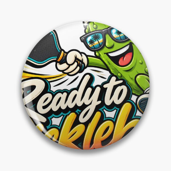 Item preview, Ready to Pickleball Cool Pickle Mascot designed and sold by JAZZY-DESIGN.