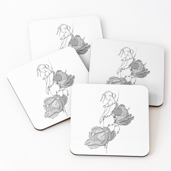 Item preview, Minimalist Black and White Floral Woman Silhouette Peony Line Art designed and sold by TatianaEleonor.