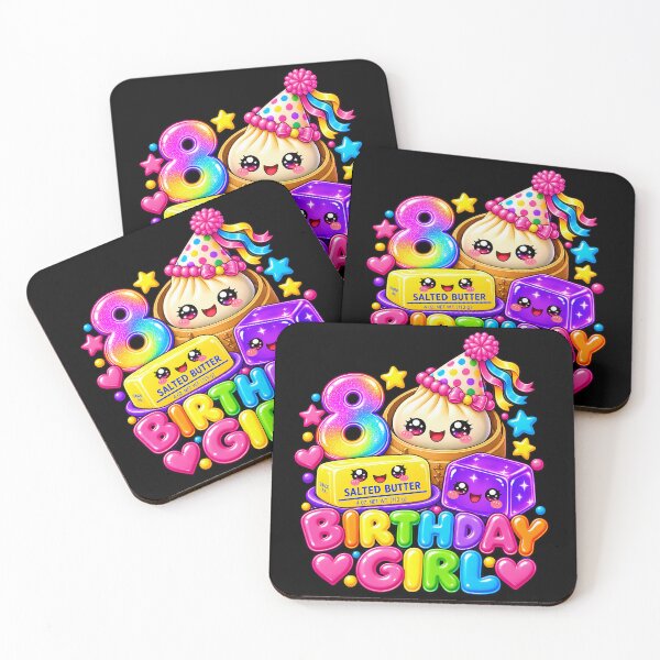 Item preview, 8th Birthday Girl Cute Kawaii Dumpling Butter Rainbow Party designed and sold by Rtcraftani.