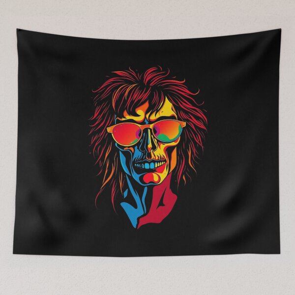 Item preview, Psychedelic Rock Star Neon Skull Art designed and sold by ERODED SELF.
