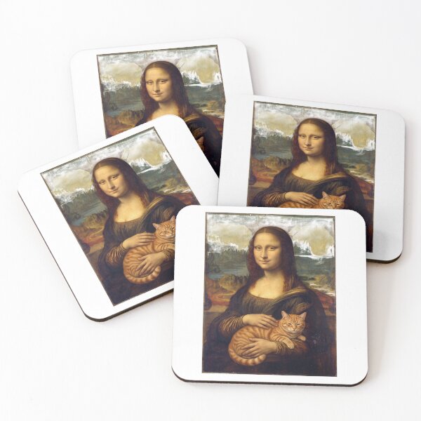 Item preview, Mona Lisa With Orange Cat designed and sold by DariaDoodleArt.