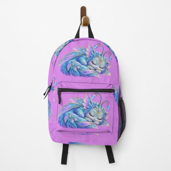 Item preview, Sleeping Iridescent Fairy Dragon – Cute Magical Blue Dragon with Crystal Wings designed and sold by NEFERSIGN.