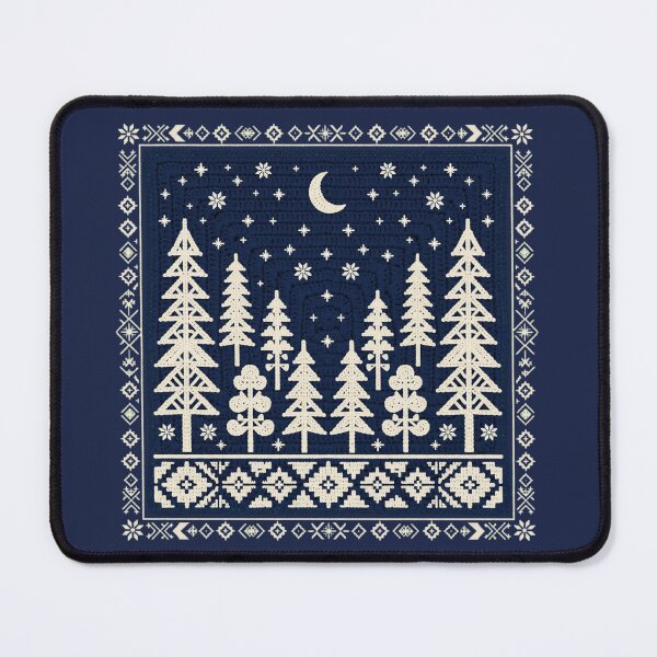 Item preview, Moonlit Forest Nordic Trees Crescent Night Woodland designed and sold by Yellowriversss.