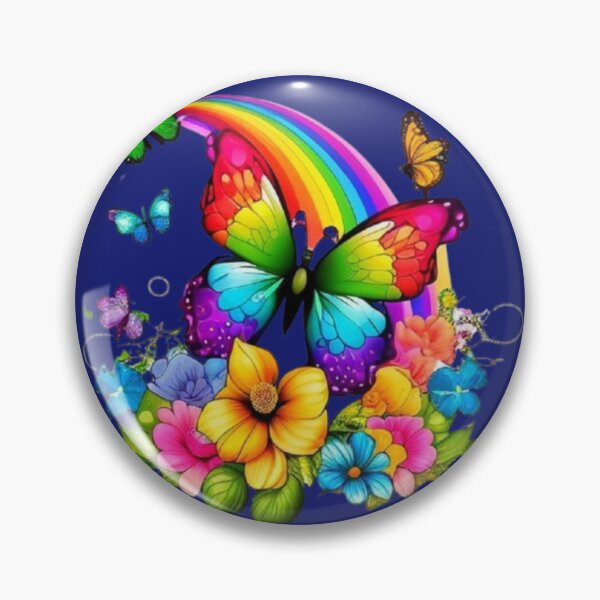 Item preview, Rainbow Butterfly Floral Garden Art designed and sold by ARVI'S ART STUDIO.