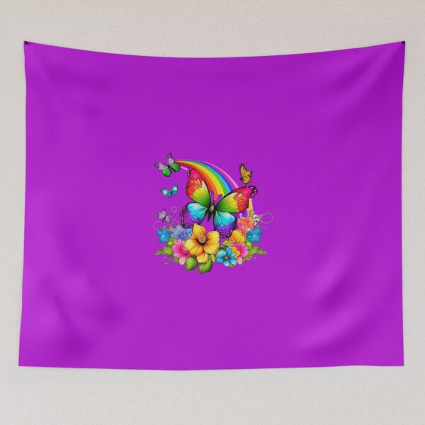 Item preview, Rainbow Butterfly Floral Garden Art designed and sold by ARVI'S ART STUDIO.