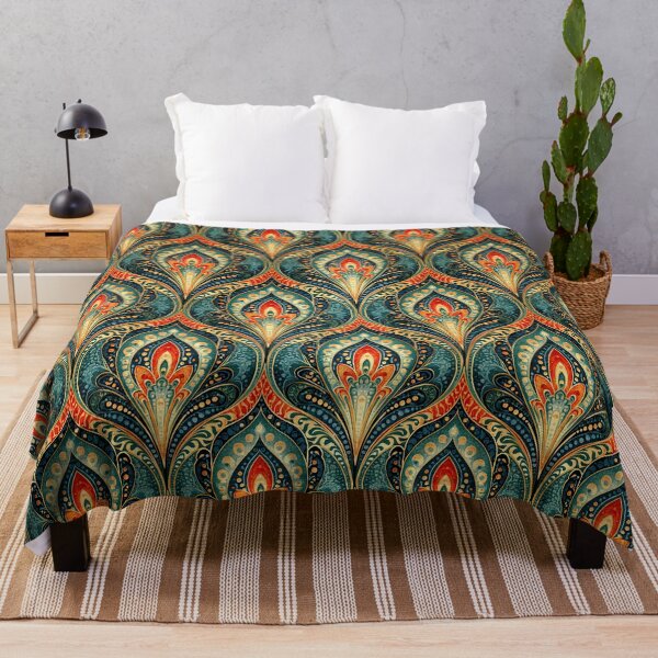 Item preview, Emerald and Copper Peacock Arch Nouveau Pattern designed and sold by Piotrek0001.