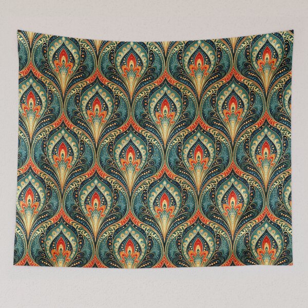 Item preview, Emerald and Copper Peacock Arch Nouveau Pattern designed and sold by Piotrek0001.