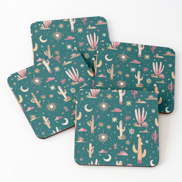 Item preview, Celestial Desert Cactus Night Pattern designed and sold by Stardustcoveco.