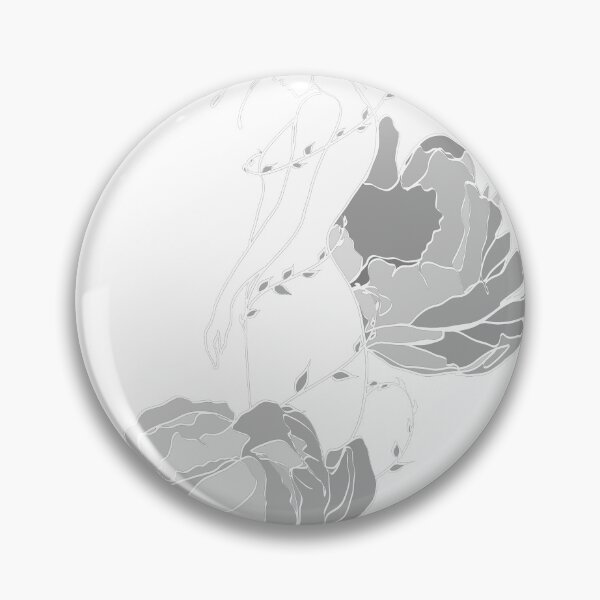 Item preview, Ethereal White Glow Floral Woman Line Art Peony Dark Aesthetic designed and sold by TatianaEleonor.