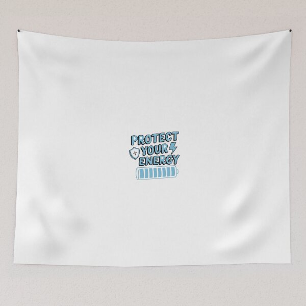 Item preview, Protect your energy blue aesthetic mental health quote sticker designed and sold by ZestyMood2.