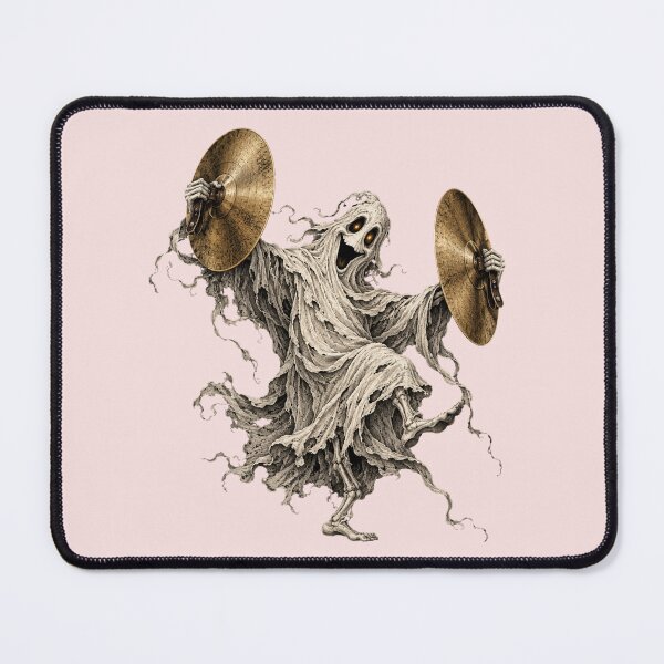 Item preview, Mischievous Ghost Playing Cymbals Gothic Halloween Music Art designed and sold by Meandmyshop.