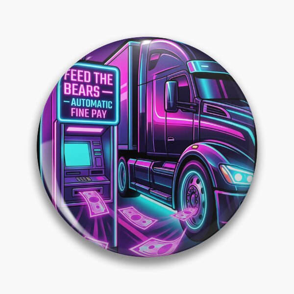 Item preview, Synthwave Trucker & Feed The Bears designed and sold by NomadForge.