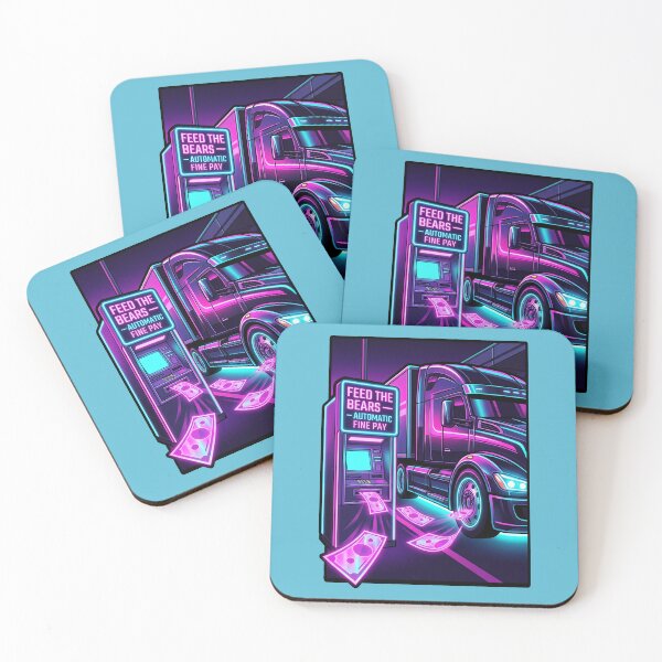 Item preview, Synthwave Trucker & Feed The Bears designed and sold by NomadForge.