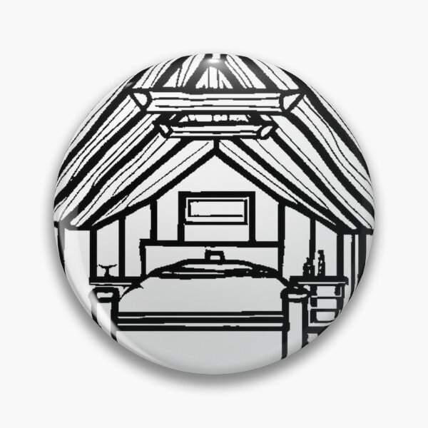 Item preview, Cozy Attic Bedroom: A-Frame Loft Line Art designed and sold by Miss-robot.