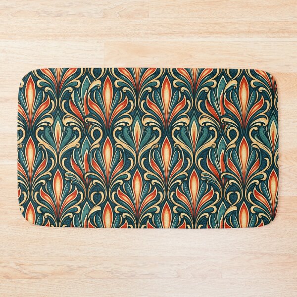 Item preview, Amber and Teal Flame Floral Nouveau Pattern designed and sold by Piotrek0001.