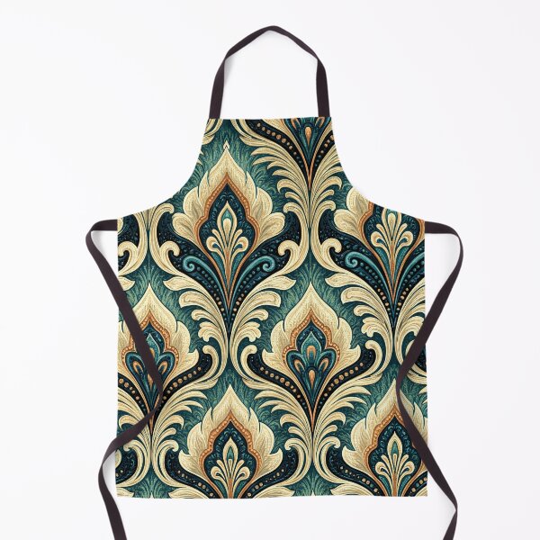 Item preview, Sage and Cream Feathered Damask Arch Pattern designed and sold by Piotrek0001.