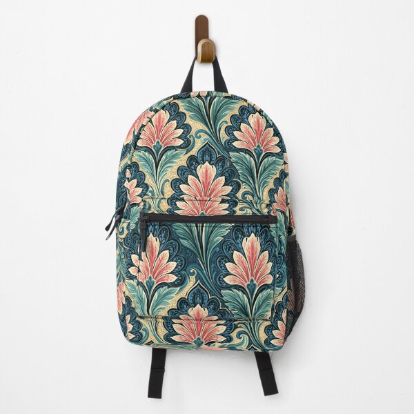 Item preview, Coral and Teal Repeating Blossom Arch Pattern designed and sold by Piotrek0001.