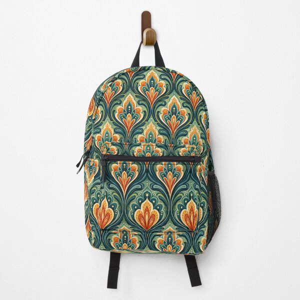 Item preview, Orange and Emerald Stylized Lotus Nouveau Art designed and sold by Piotrek0001.