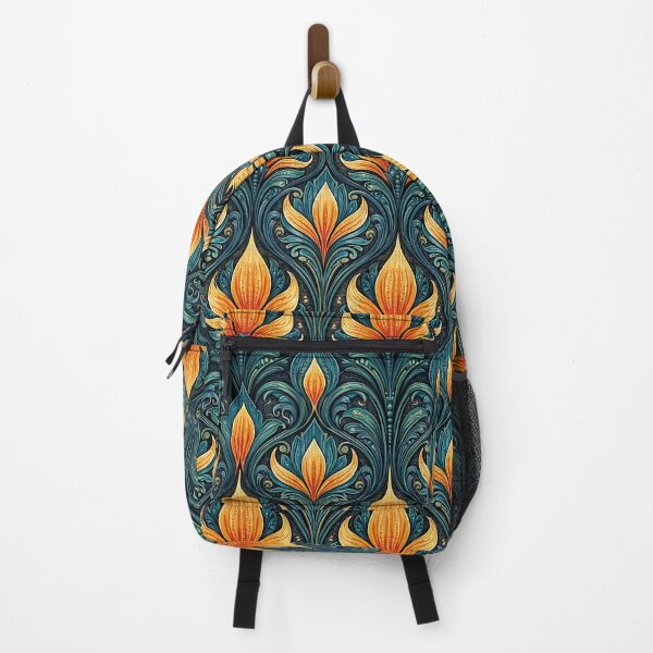 Item preview, Midnight Blue and Gold Tulip Flame Damask designed and sold by Piotrek0001.
