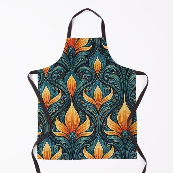Item preview, Midnight Blue and Gold Tulip Flame Damask designed and sold by Piotrek0001.