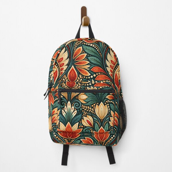 Item preview, Fiery Orange and Navy Acanthus Arch Pattern designed and sold by Piotrek0001.