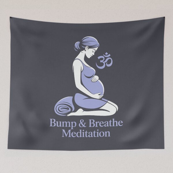 Item preview, Bump And Breathe Meditation Mono Lavender Om designed and sold by 108stillness.