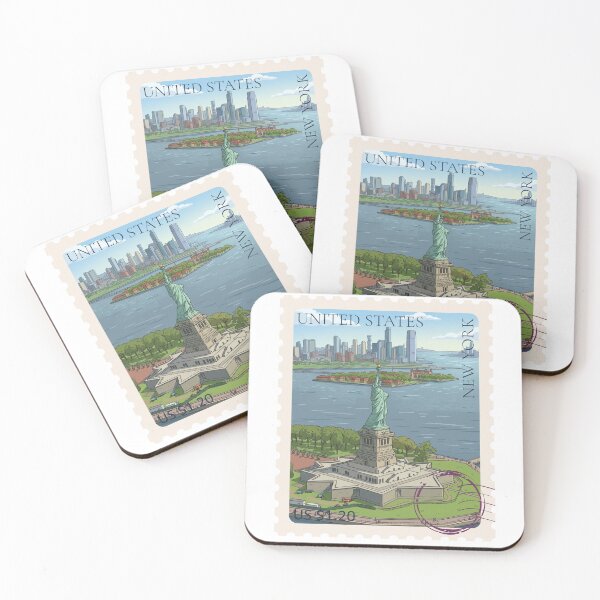 Item preview, Statue of Liberty New York Vintage Postage Stamp Art designed and sold by YellowLion.