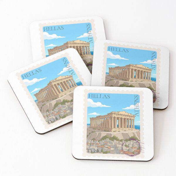 Item preview, Parthenon Athens Greece Vintage Postage Stamp Art designed and sold by YellowLion.
