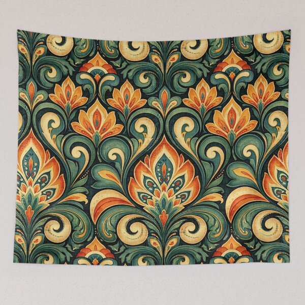 Item preview, Golden Yellow and Green Swirling Bloom Tile designed and sold by Piotrek0001.