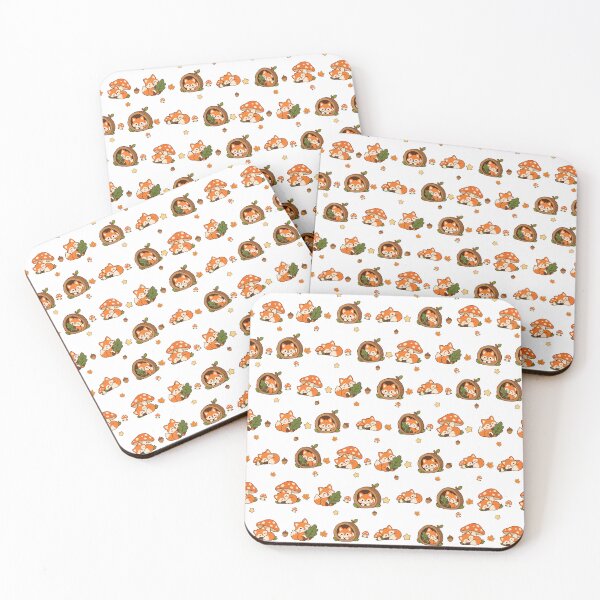 Item preview, Kawaii Fox Forest Friend Cute Seamless Pattern Print designed and sold by Inkworksbyshery.
