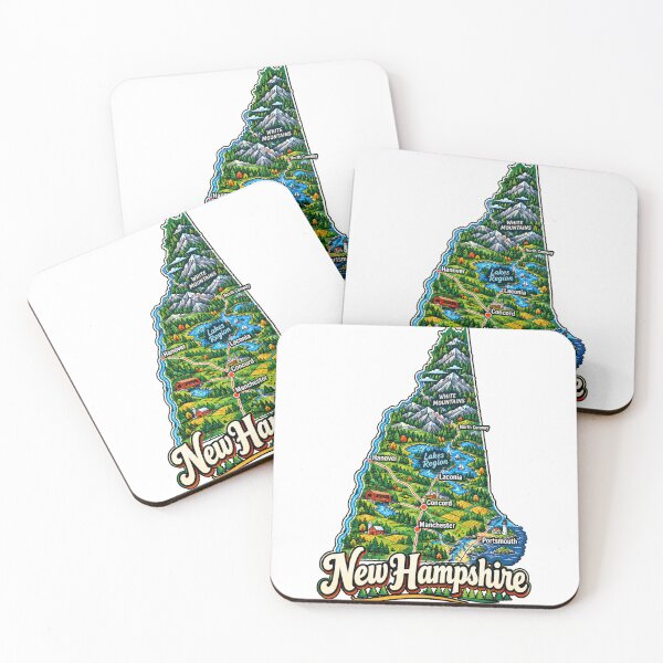 Item preview, Hand Drawn New Hampshire Travel Souvenir Landmark Gift designed and sold by MichaeIRellov.