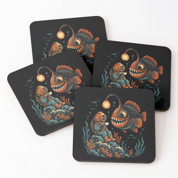 Item preview, Sleepy Deep Sea Diver and Anglerfish Tea Party designed and sold by DesignsDominus.
