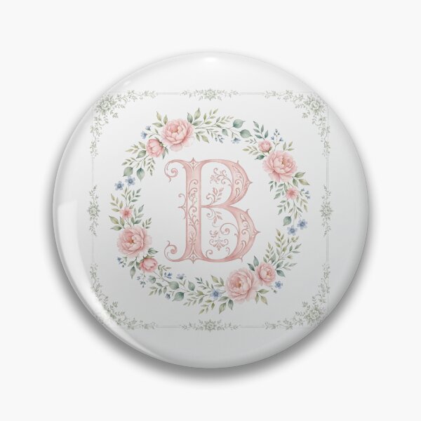 Item preview, Pink Floral Monogram Alphabet B Initial Wreath Preppy Art designed and sold by Yellowriversss.