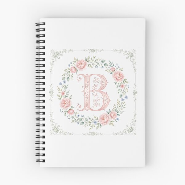 Item preview, Pink Floral Monogram Alphabet B Initial Wreath Preppy Art designed and sold by Yellowriversss.