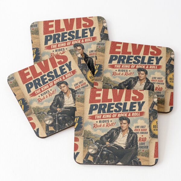 Item preview, Elvis Presley The King of Rock and Roll Vintage Biker Poster  designed and sold by ElvisVintagePosters.