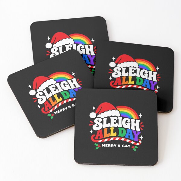 Item preview, Sleigh All Day – Merry & Gay Pride Christmas designed and sold by Small Revolutions.