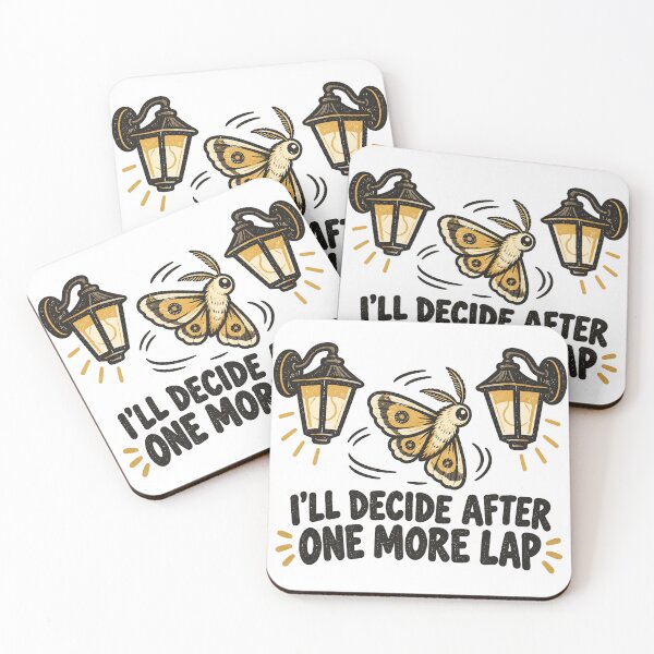 Item preview, Overthinking Moth Funny “One More Lap” Quote designed and sold by DesignsDominus.