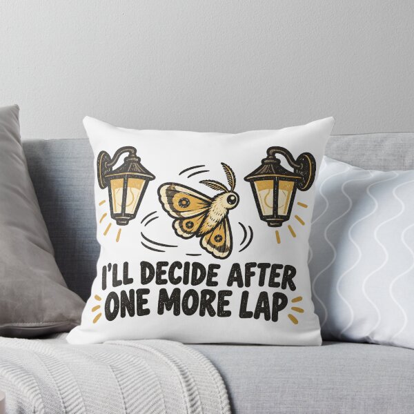 Item preview, Overthinking Moth Funny “One More Lap” Quote designed and sold by DesignsDominus.