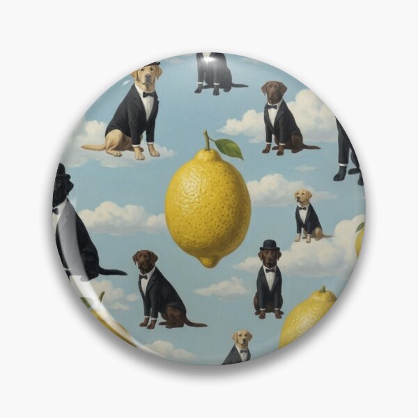 Item preview, Surreal Labradors – Pattern of Dogs with Bowler Hats and Lemons designed and sold by Goodthingstree.