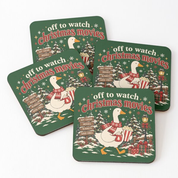 Item preview, Off to Watch Christmas Movies Funny Goose, Cute Christmas Goose, Cozy Holiday Movie Night, Whimsical Winter Humor, Goose Lover Gift designed and sold by Quiajia.