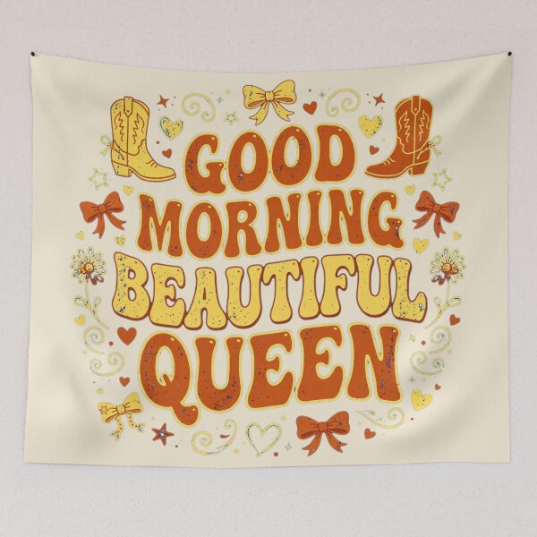 Item preview, Good Morning Beautiful Queen Retro Cowboy Bow Tee designed and sold by Yellowriversss.